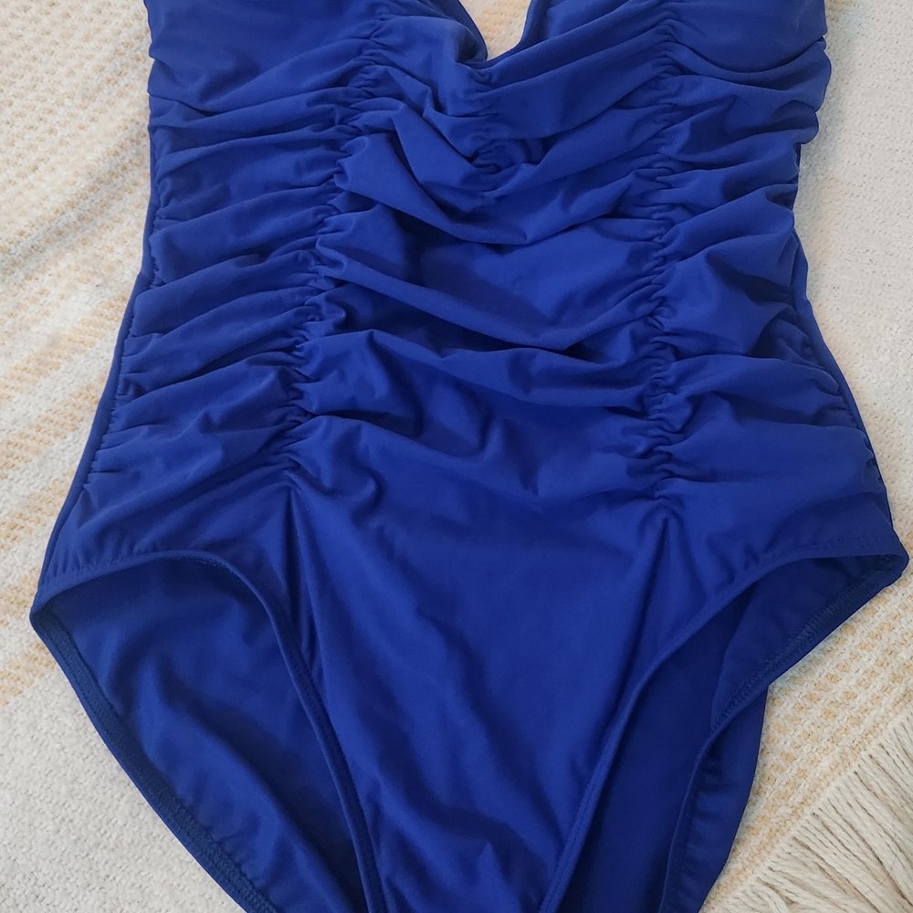 Royal Blue One-Piece Swimsuit with Sweetheart Neckline